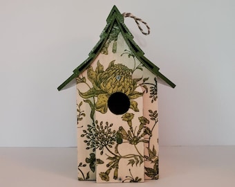 Mum and Butterfly Birdhouse with Decoupage and Hand Painting