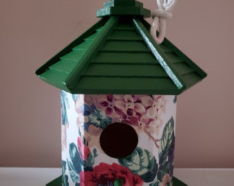 Flower Garden Decorative Gazebo Birdhouse with Decoupage & Hand Painting