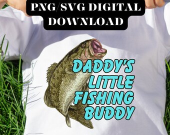 Pesca de lubina PNG – El pequeño compañero de pesca de papá, Cricut (Descarga digital)
