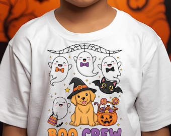 Boo Crew with Ghosts and Puppy PNG - PNG for Sublimation or DTF - Digital Download