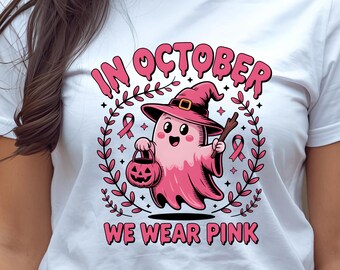 Breast Cancer Awareness Ghost PNG: Pink Ribbon oktober (digitale download)