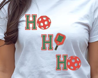 Ho Ho Ho Pickleball Style PNG - PNG for Sublimation or DTF - Digital Download