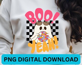 Boo! Yeah PNG - Disco Ghost - PNG for Sublimation or DTF