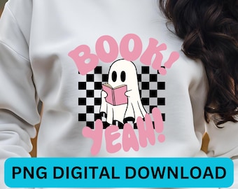 Ghost Reading PNG - Book Yeah - Digital Download - PNG for Sublimation and DTF