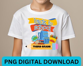 Third Grade PNG - Back to School - Digital Download - PNG for Sublimation