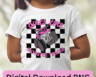 Girls Life Monster Trucks PNG - PNG for DTF and Sublimation - Digital Download