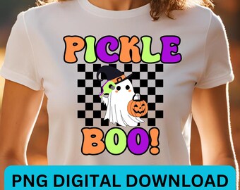 Pickleball Halloween PNG - Pickle Boo Pumpkin - PNG para sublimación y DTF