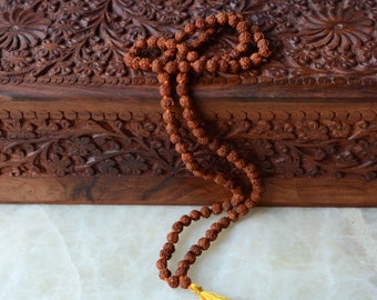 Natural Hand Knotted Rudraksha Mala