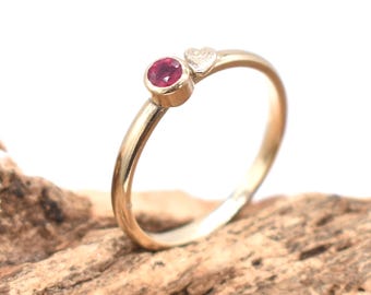 Gold Ruby Ring: Unique Handmade Natural Gemstone Jewellery