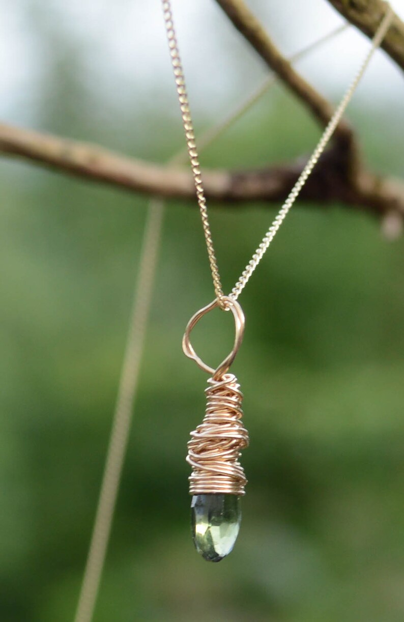 Handmade Moldavite Gold Pendant