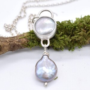 Sterling Silver Pearl Pendant: Unique Handmade Gemstone Jewellery