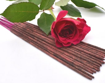 Organic English Rose - Hand-Rolled Temple Grade Natural Incense Sticks