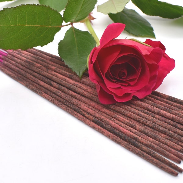 Organic English Rose Incense Sticks ~ Double Strength Temple Grade