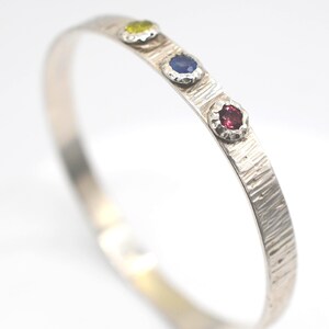Tourmaline, Sapphire & Sphene Bangle: Unique Handmade Natural Gemstone Jewellery