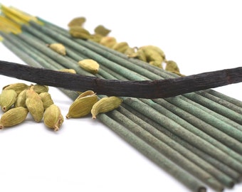 Organic Vanilla and Cardamom Incense Sticks - Double Strength Temple Grade