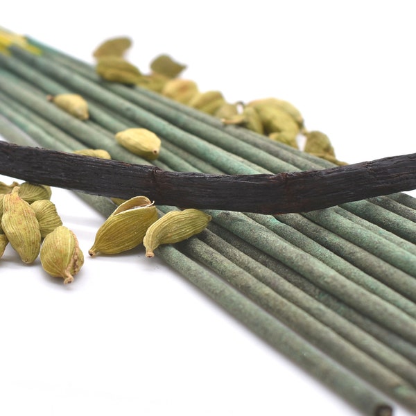 Organic Vanilla and Cardamom Incense Sticks - Double Strength Temple Grade