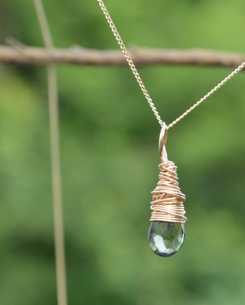 Handmade Moldavite Gold Pendant