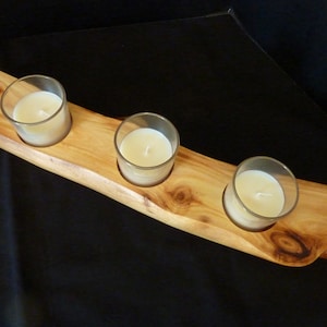 Unique Colorado Aspen Tree Log Candle Holder with 3 Votive Candles