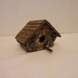 Decorative Small Chalet Stone Birdhouse