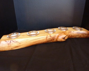 Unique Colorado Aspen Tree Log Candle Holder with 5 Tealights
