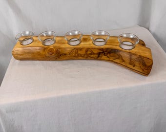 Candelabro de tronco de álamo con 5 velas votivas