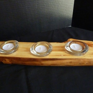 Unique Colorado Aspen Tree Log Candle Holder with 3 Tealights