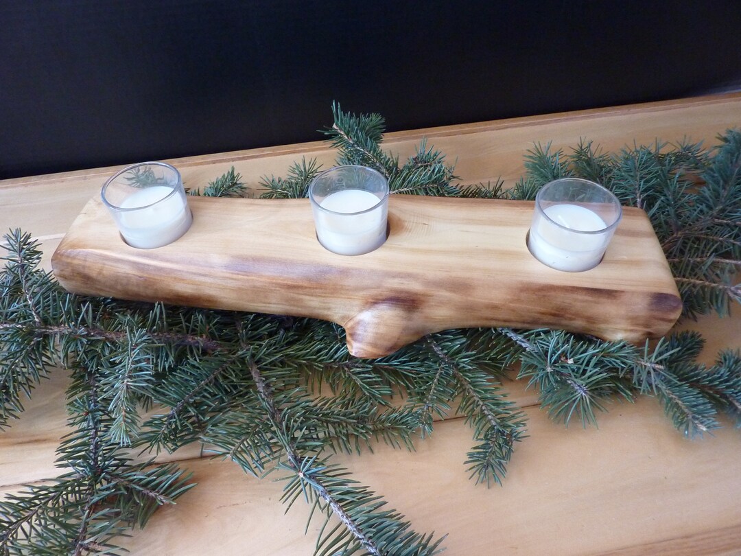 Unique Colorado Aspen Tree Log Candle Holder With 3 Votive Etsy