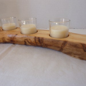 Unique Colorado Aspen Tree Log Candle Holder with 3 Votive Candles