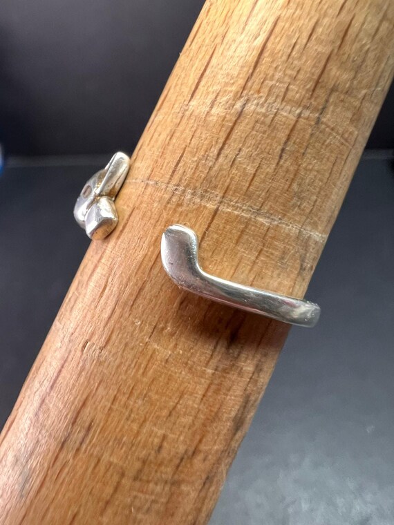 Vintage Sterling Silver Adjustable Cat Ring – Siz… - image 11