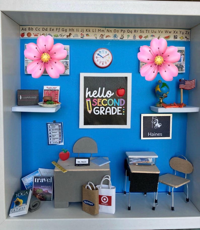 Mini Educator Open Box Elementary School Teacher Miniature Shadow Box - Free Shipping! - Etsy