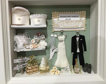 Wedding Miniature Shadow Box -Free Shipping!