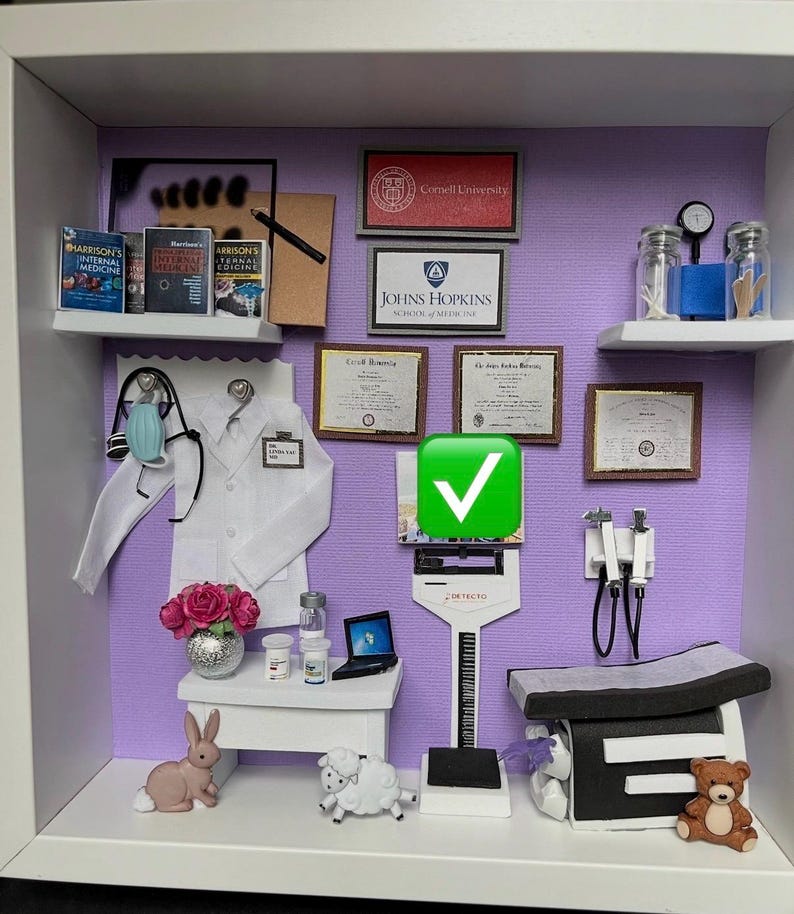 Internal Medicine/ Family Meficine Miniature Shadow Box - Free Shipping! afbeelding 2