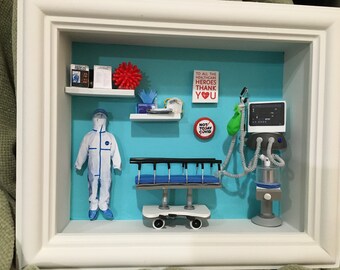COVID19 Honor Health Care Heroes Miniature Shadow Box - Free Shipping!