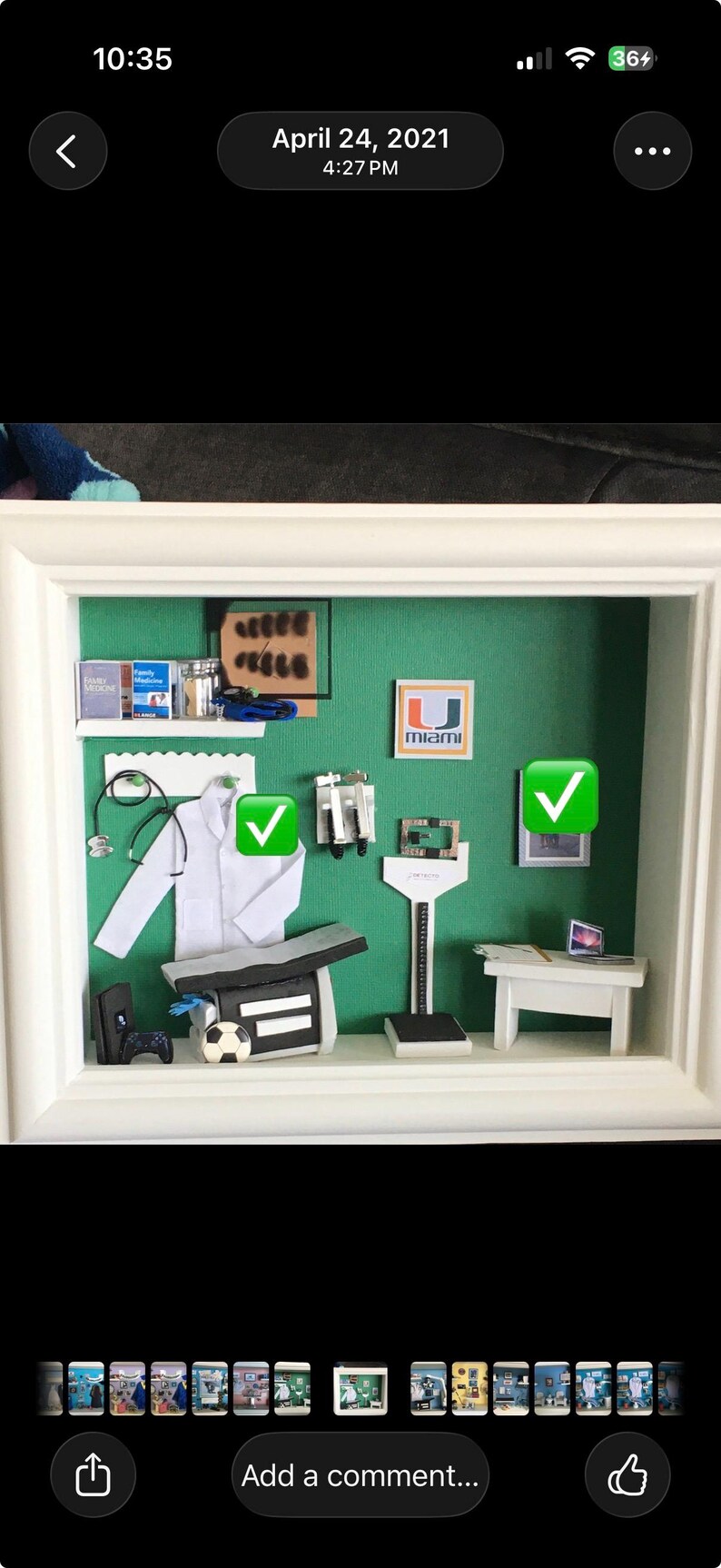 Internal Medicine/ Family Meficine Miniature Shadow Box - Free Shipping! afbeelding 5