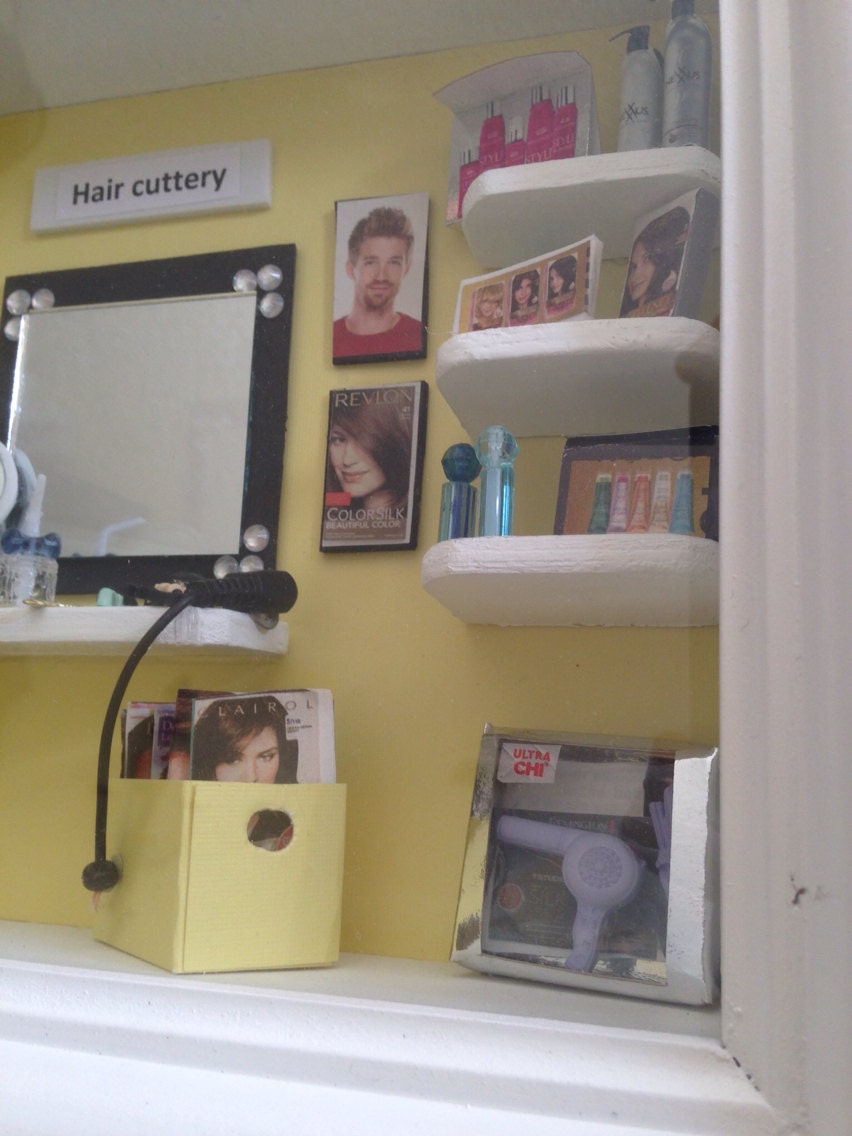 Hair Salon Miniature Shadow Box Etsy