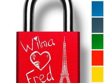Personalized Love Lock Heart Padlock, Engraved Couples Padlock, Custom Wedding Anniversary Valentine Engagement Gift, Paris NYC Bridge