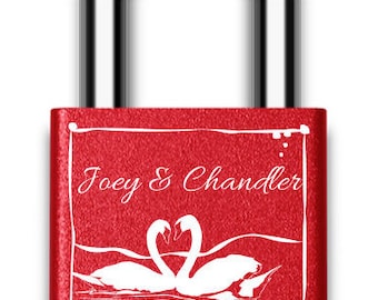 Personalized Love Birds Lock, Engraved Couples Padlock, Custom Anniversary Gift for Wife Girlfriend, Paris Bridge Lock, Wedding Keepsake