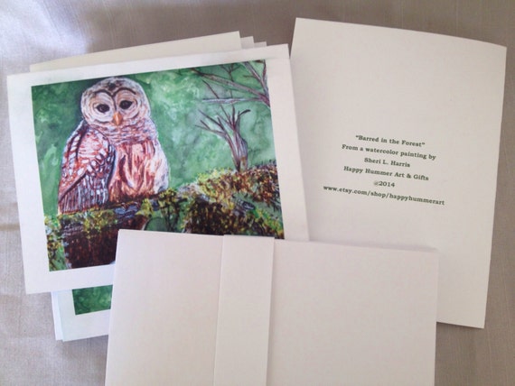 Owl Blank Notecards:  Barred Owl