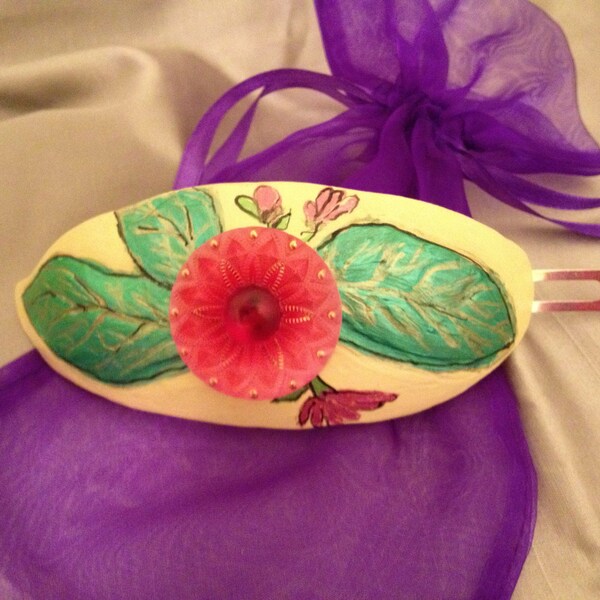 Glass Hair Barrette Etsy