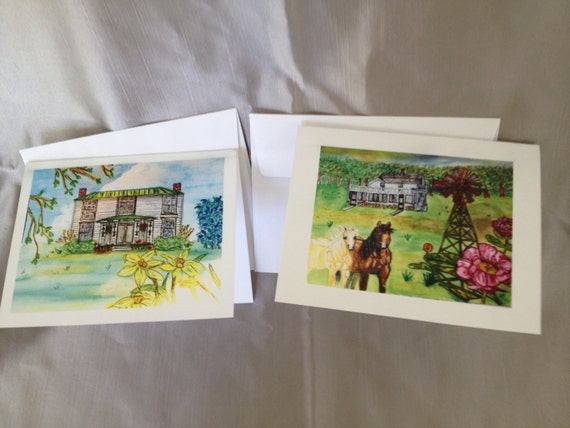 Old Houses Blank Notecards:  Old Homes