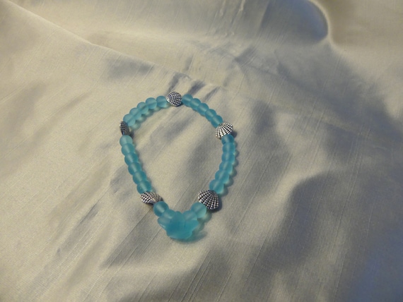 Jewelry for Cats:  Turquoise Seaglass Necklace with Starfish Charm