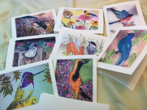 Bird Blank Notecards:  Familiar Birds Series