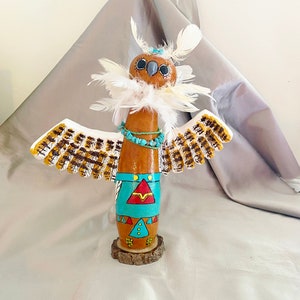 Gourd Doll:  Kachina-Style Great Horned Owl