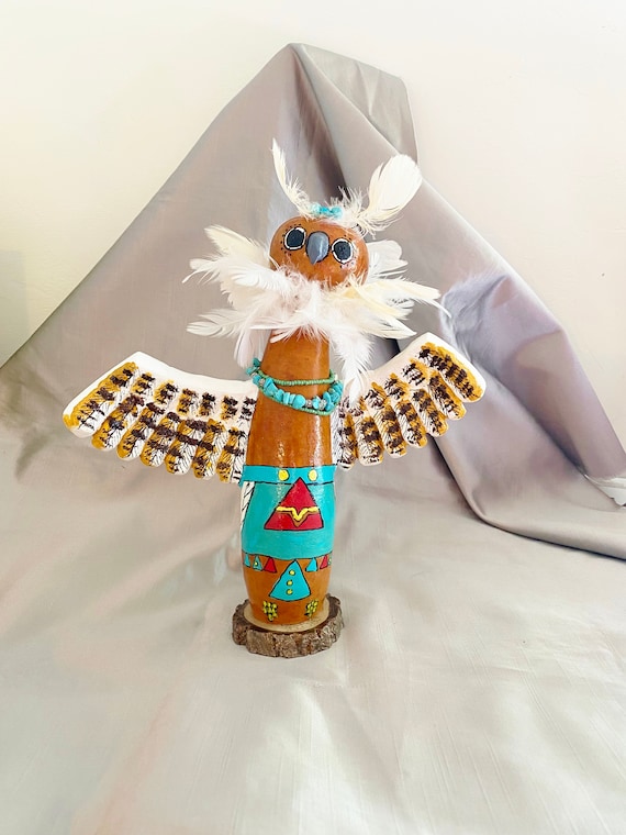 Gourd Doll:  Kachina-Style Great Horned Owl