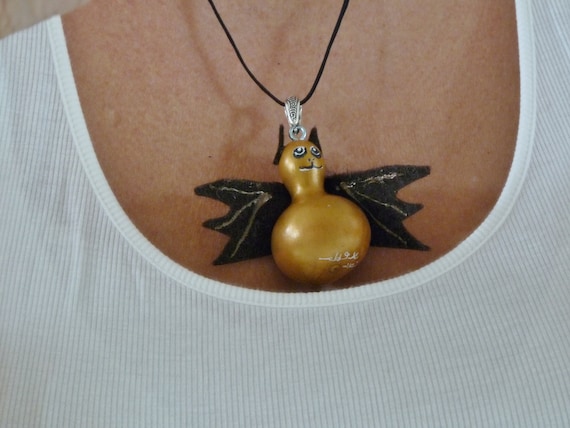 Bat Gourd Necklace:  Bolivian Midas Bat