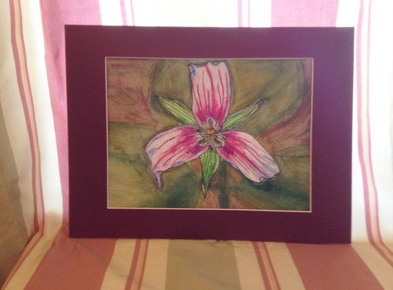 ORIGINAL Painted Trillium Watercolor Painting