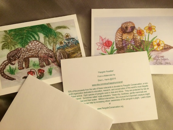 DONATION Animal Blank Notecards:  Pangolin