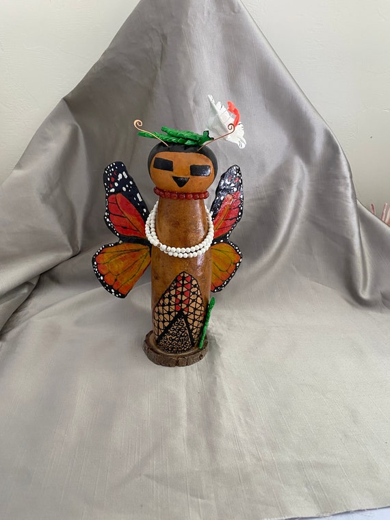 Gourd Doll:  Kachina-Style Butterfly Woman Doll