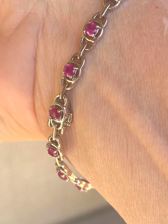 Vintage 14kt White Gold Bracelet Set with Burmese Rubies (3cts)
