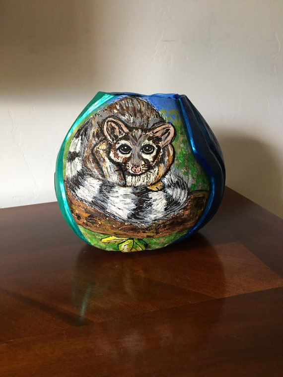 Animal Gourd Art:  Ringtails and Ripples